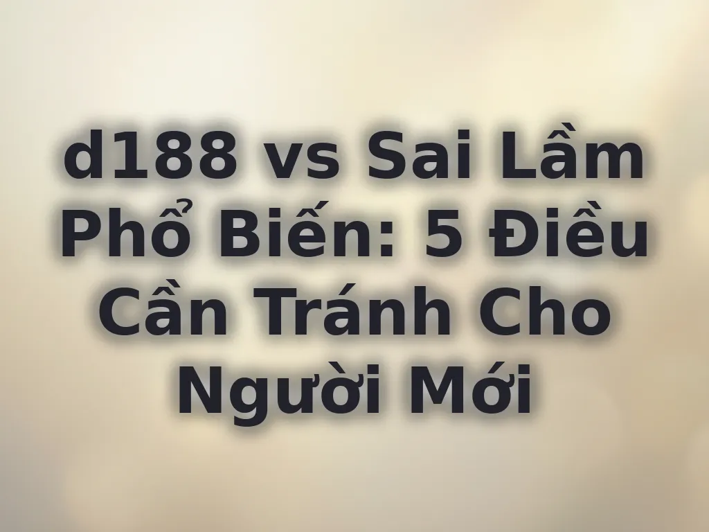 Sai lầm phổ biến cho người mới tại d188